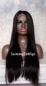 Clearance - immediate despatch- Human hair wig, natural black, lace closure, colour 1b virgin hair, 18 inch