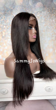 Load image into Gallery viewer, Clearance - immediate despatch- Human hair wig, natural black, lace closure, colour 1b virgin hair, 22 inch