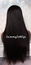 Load image into Gallery viewer, Clearance - immediate despatch- Human hair wig, natural black, lace closure, colour 1b virgin hair, 22 inch