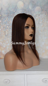 Immediate despatch- Silk base topper, human remy hair, scalp effect, realistic part, 2 darkest brown