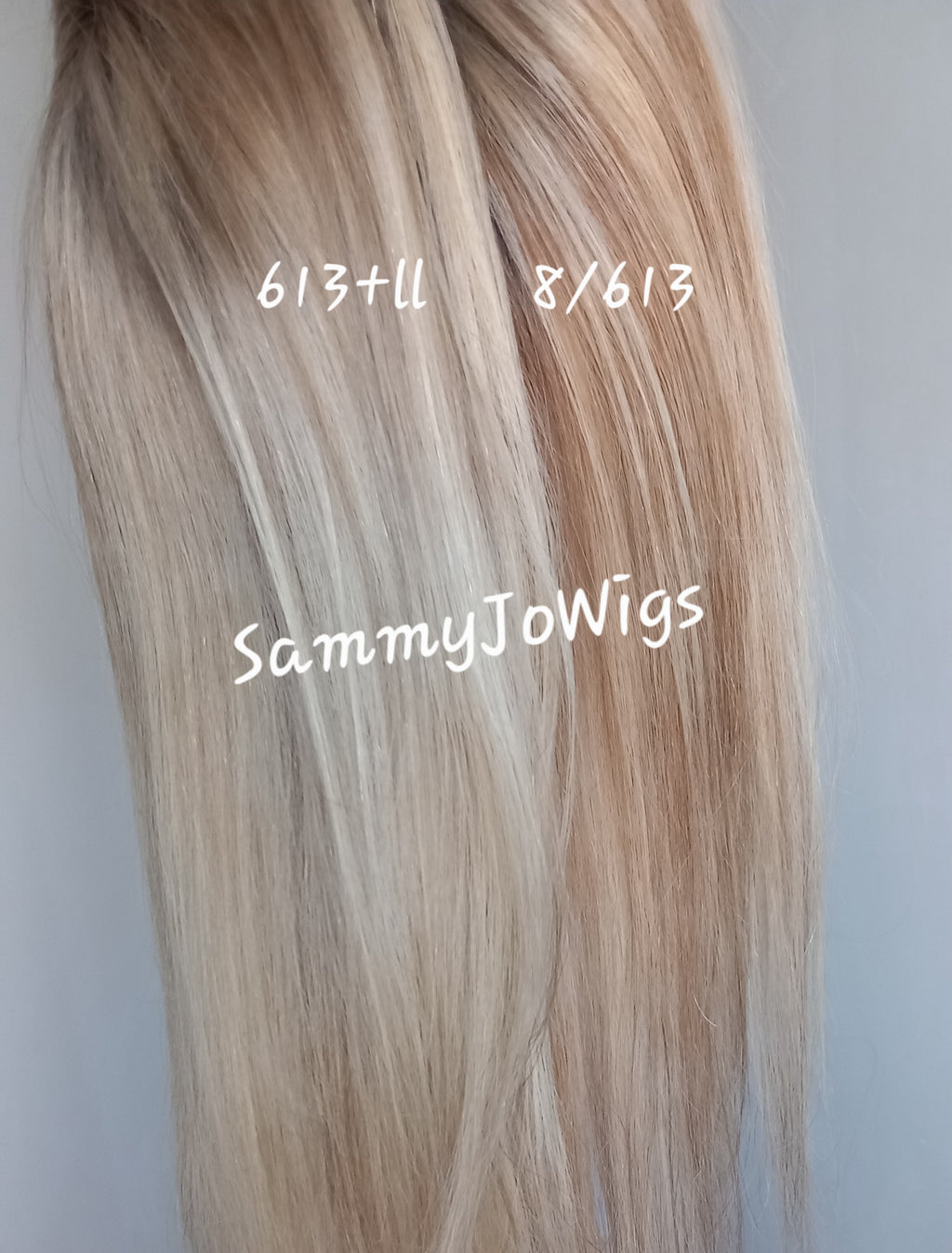 The Harmony silk base topper, virgin human hair, 8/613 light blonde, light warm brown, light root, 12/14/16/18 inch