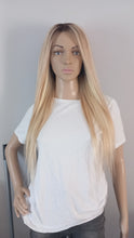 Load image into Gallery viewer, Silk base wig, virgin human hair, 18/613 ash blonde/light blonde, medium root, 12/14/16/18/20 inch