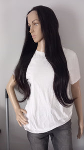 Immediate despatch- Human hair wig, natural black, lace closure, colour 1b virgin hair