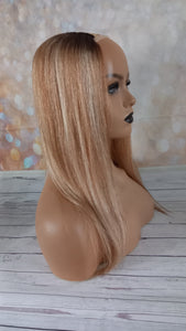 Immediate despatch- U part topper 8/22 with root, clip in hair enhancer