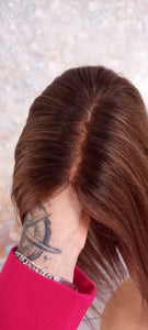 Expédition immédiate - Clip monofilament pour cheveux, couleur 6, racine moyenne, 12 pouces de long
