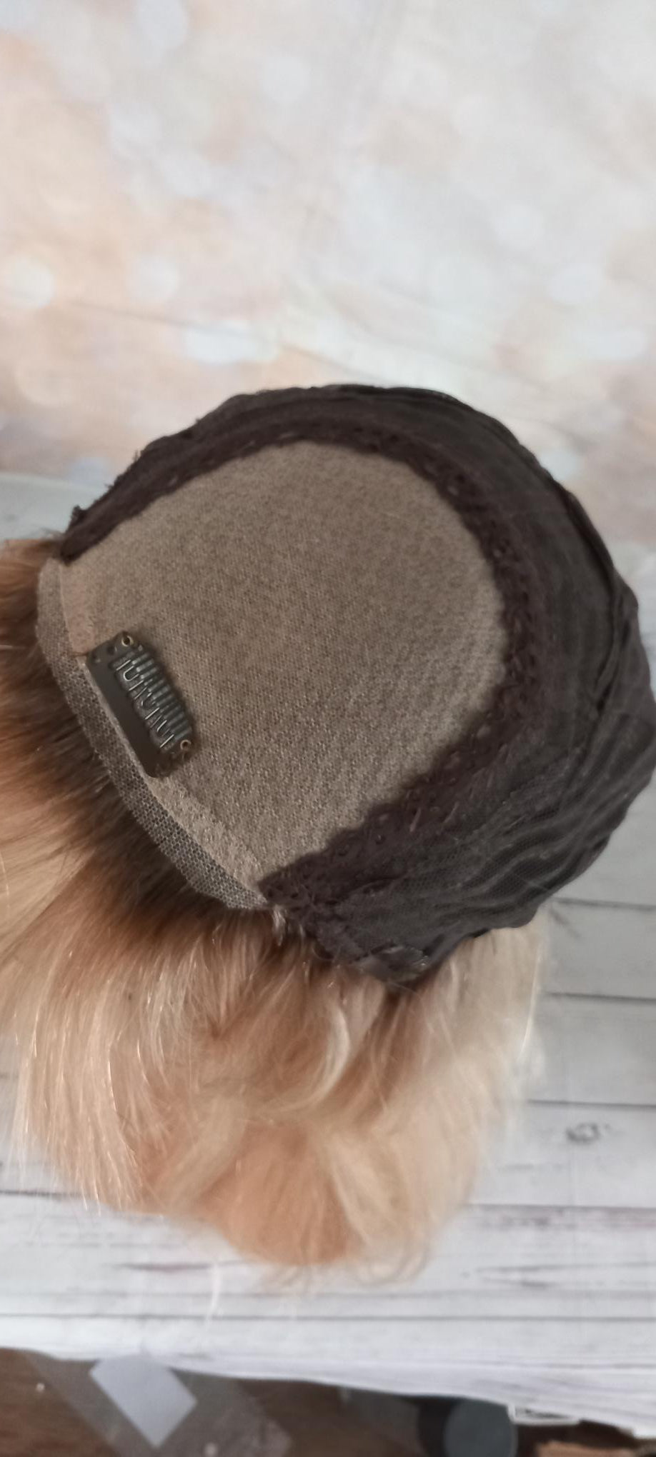 The Harmony Silk base wig, virgin human hair, 8/613 light blonde, light warm brown, light root, 12/14/16/18/20 inch