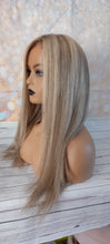 Load image into Gallery viewer, Immediate despatch- Silk base wig, virgin human hair, 9/613, ash brown,light blonde, matching ash brown root, 18 inch
