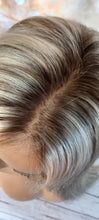 Charger l&#39;image dans la galerie, Immediate despatch- Silk base wig, virgin human hair, 9/613, ash brown,light blonde, matching ash brown root, 18 inch