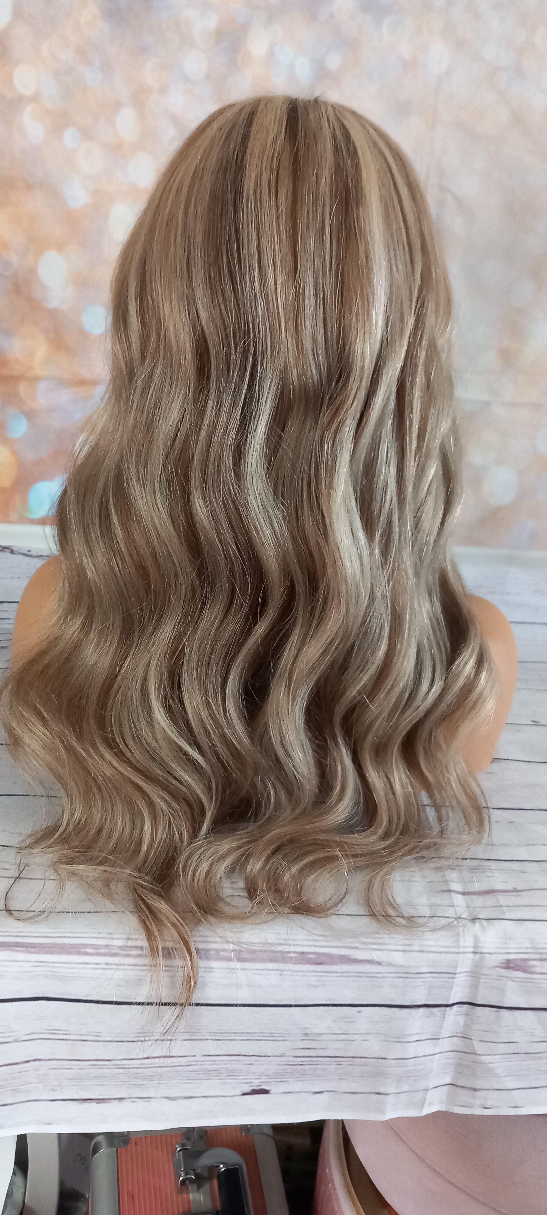The Harmony Silk base wig, virgin human hair, 9/613, ash brown,light blonde, matching ash brown root, 12/14/16/18/20 inch