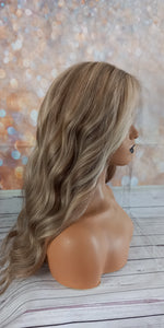 Silk base wig, virgin human hair, 9/613, ash brown,light blonde, matching ash brown root, 12/14/16/18/20 inch