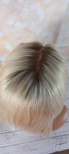 Load image into Gallery viewer, Immediate despatch- Silk base topper, virgin human hair, 60- lightest blonde, light root 18 inches long