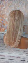 Load image into Gallery viewer, Immediate despatch- Silk base topper, virgin human hair, 8/613- light warm brown/ light blonde, light root 18 inches long