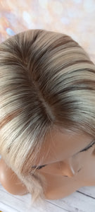 Immediate despatch- Silk base topper, virgin human hair, 8/613- light warm brown/ light blonde, light root 18 inches long
