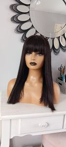 Silk base wig, virgin human hair, 1b natural black, 12/14/16/18/20 inch