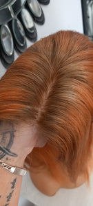 Immediate despatch- Silk base topper, virgin human hair, light auburn tones, light root 16 inches long