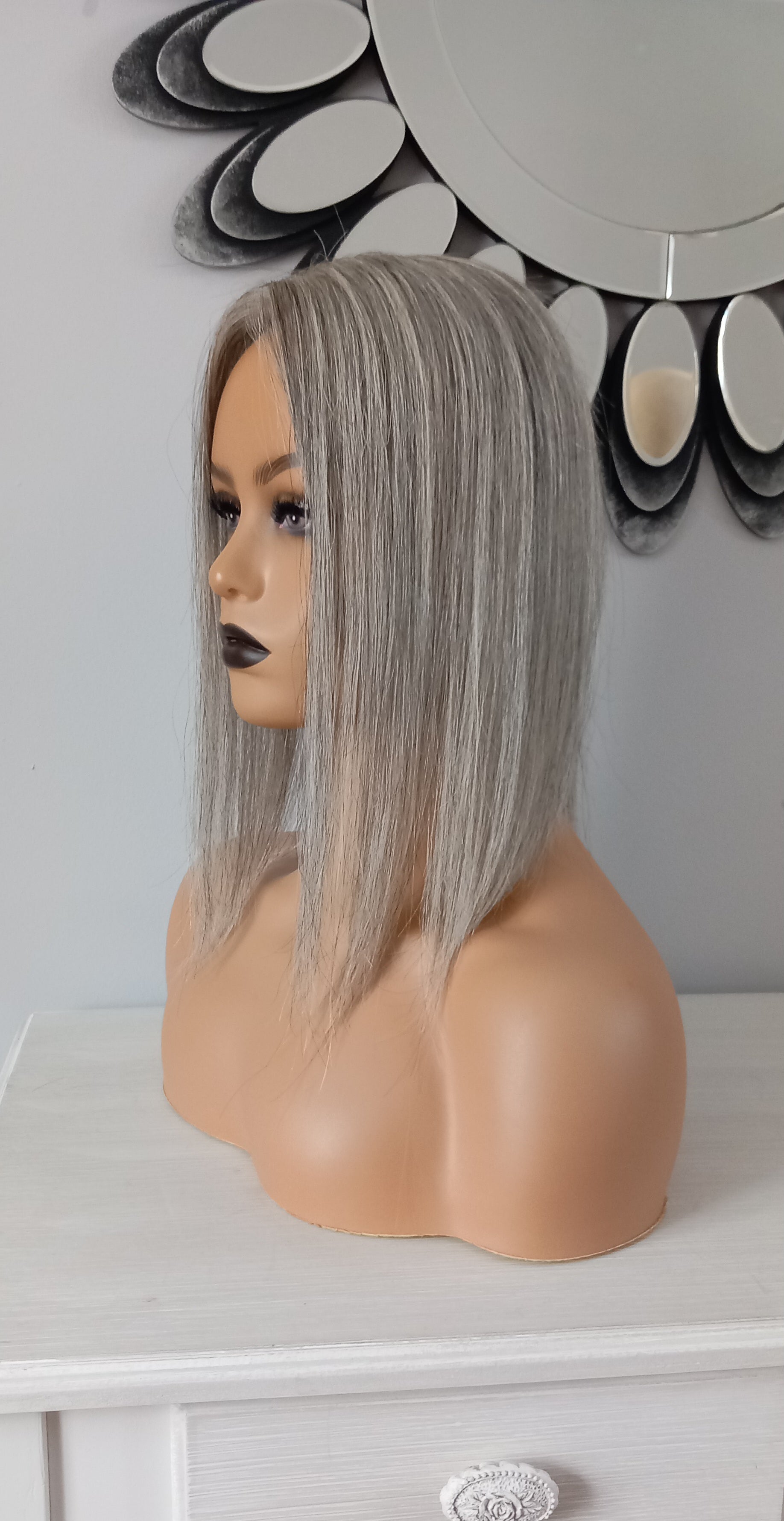 The Elle topper- Silk base human hair topper, 3x5inch, 16 inches long, choose shade