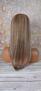 Silk base topper, virgin human hair, 18/613/9- ash blonde/light blonde ash brown, medium root, made to order with options to suit you