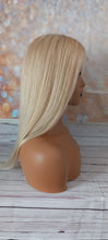 Load image into Gallery viewer, Ready to ship- Silk base topper, virgin human hair, 60- lightest blonde, light root, 18 inches long