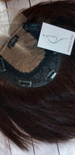 Load image into Gallery viewer, Ready to ship- Silk base topper, human Remy hair, darkest brown, bob, 9 inches long