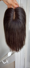 Load image into Gallery viewer, Ready to ship- Silk base topper, human Remy hair, darkest brown, bob, 9 inches long