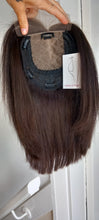 Load image into Gallery viewer, Ready to ship- Silk base topper, human Remy hair, darkest brown, bob, 9 inches long