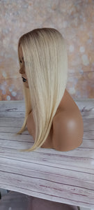 Ready to ship- Silk base topper, lightest blonde light root, 3*5inch, 20 inches long