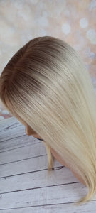 Ready to ship- Silk base topper, lightest blonde light root, 3*5inch, 20 inches long