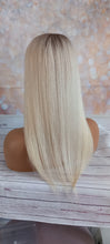 Load image into Gallery viewer, Ready to ship- Silk base topper, lightest blonde light root, 3*5inch, 20 inches long