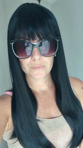 Ready to ship- black Fibre wig, synthetic, fringe, bangs