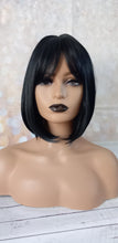 Load image into Gallery viewer, Ready to ship- black Fibre wig, synthetic, fringe, bangs