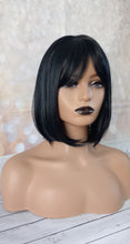 Load image into Gallery viewer, Ready to ship- black Fibre wig, synthetic, fringe, bangs