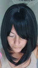 Load image into Gallery viewer, Ready to ship- black Fibre wig, synthetic, fringe, bangs