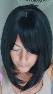 Ready to ship- black Fibre wig, synthetic, fringe, bangs