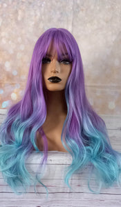 Ready to ship- mermaid/ unicorn Fibre wig, synthetic, fringe, bangs