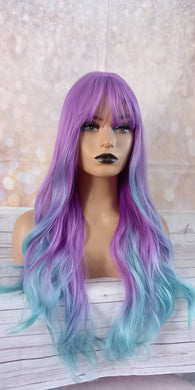 Ready to ship- mermaid/ unicorn Fibre wig, synthetic, fringe, bangs