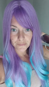 Ready to ship- mermaid/ unicorn Fibre wig, synthetic, fringe, bangs