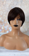 Load image into Gallery viewer, Ready to ship- dark brown Fibre wig, synthetic, fringe, bangs