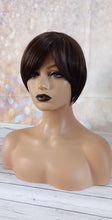 Load image into Gallery viewer, Ready to ship- dark brown Fibre wig, synthetic, fringe, bangs