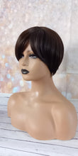 Load image into Gallery viewer, Ready to ship- dark brown Fibre wig, synthetic, fringe, bangs