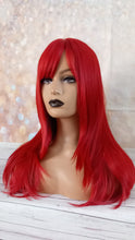 Load image into Gallery viewer, Ready to ship- red Fibre wig, synthetic, fringe, bangs