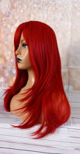 Load image into Gallery viewer, Ready to ship- red Fibre wig, synthetic, fringe, bangs