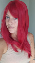 Load image into Gallery viewer, Ready to ship- red Fibre wig, synthetic, fringe, bangs