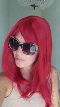 Load image into Gallery viewer, Ready to ship- red Fibre wig, synthetic, fringe, bangs