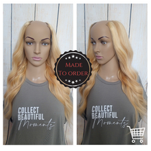 Load image into Gallery viewer, Human hair U part wig- #16/613 - sahara blonde/light blonde- 16/18/20/22 inches long