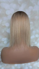 Load image into Gallery viewer, Lace and weft base human hair topper, 12 inches long,honey blonde with root