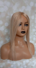 Load image into Gallery viewer, Monofilament base human hair topper, 16 inches long, 18/613 blonde