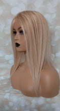 Load image into Gallery viewer, Monofilament base human hair topper, 16 inches long, 18/613 blonde