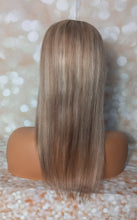 Charger l&#39;image dans la galerie, Ready to ship - silk and weft base human hair topper, ash blonde, light blonde, ash brown, 18 inches long