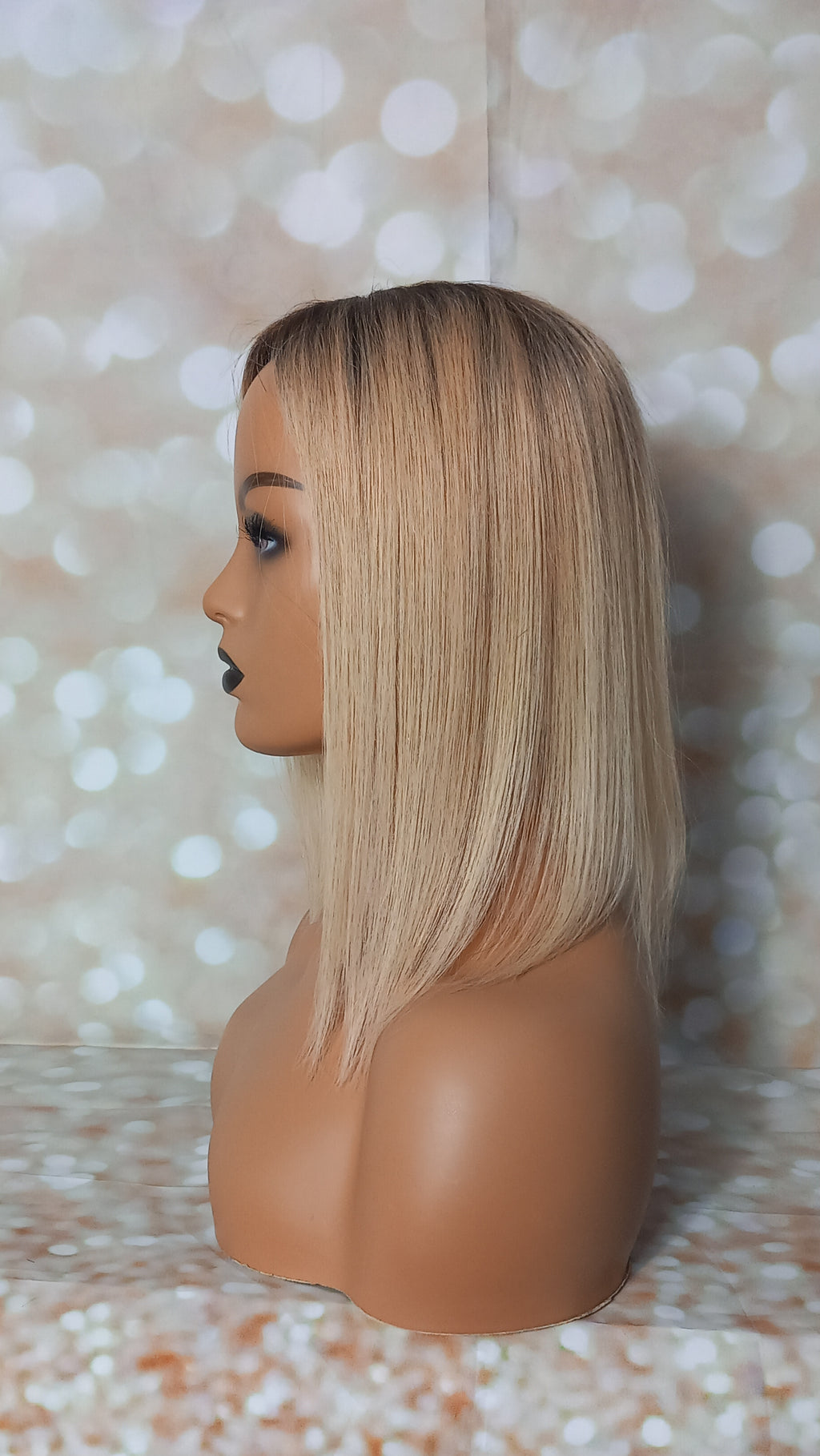 Ready to ship- Mila silk base human hair topper, 12 inches long,honey blonde with root