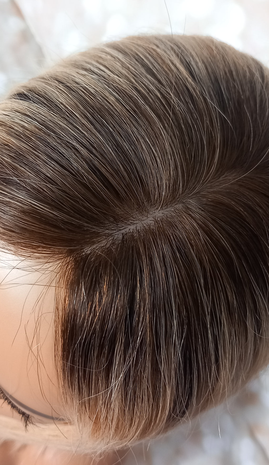 Ready to ship- Mila silk base human hair topper, 12 inches long,honey blonde with root